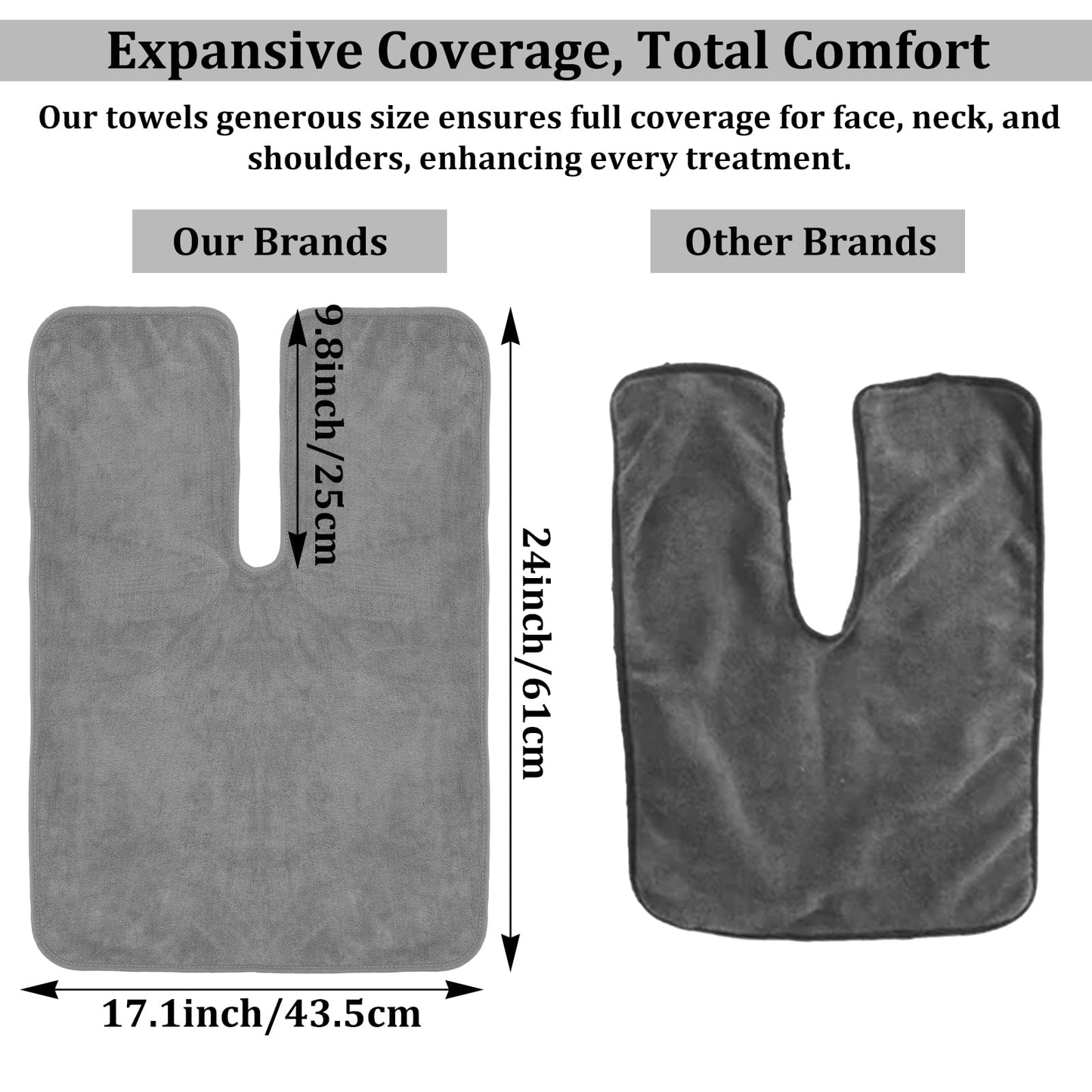 JOUTYFOR 5 Pack Microfiber Esthetician Towels for Facials Mask Removing Face Wrap Soft Facial Cloth with Split Design Spa Towels for Facial Steam Massage and Cleansing