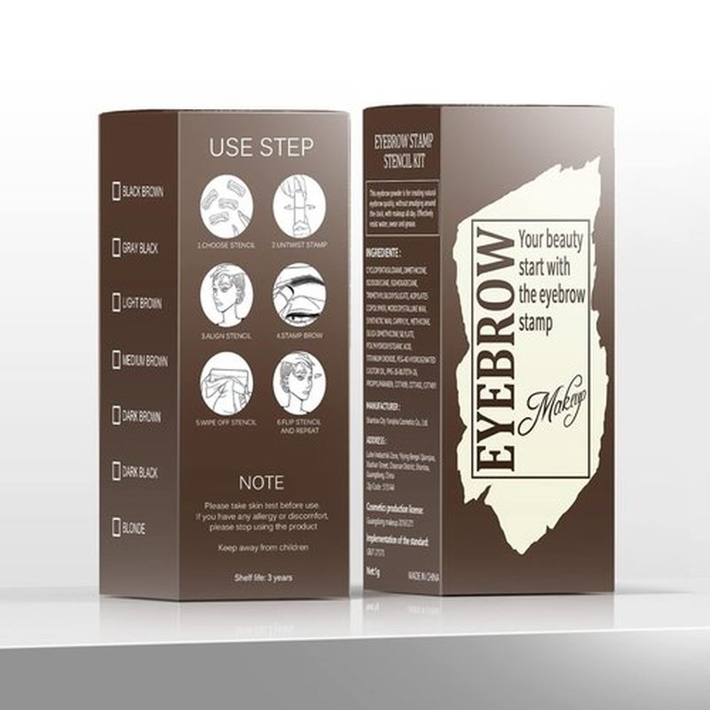 Eyebrow Stamp Stencil Kit - Long-Lasting Eye Brow with Eyebrow Blush, Waterproof & Smudge-Proof Brow Shaping Kit with 24 Reusable Thin & Thick Eyebrow Stencils for Voluminous Brow (Blonde)