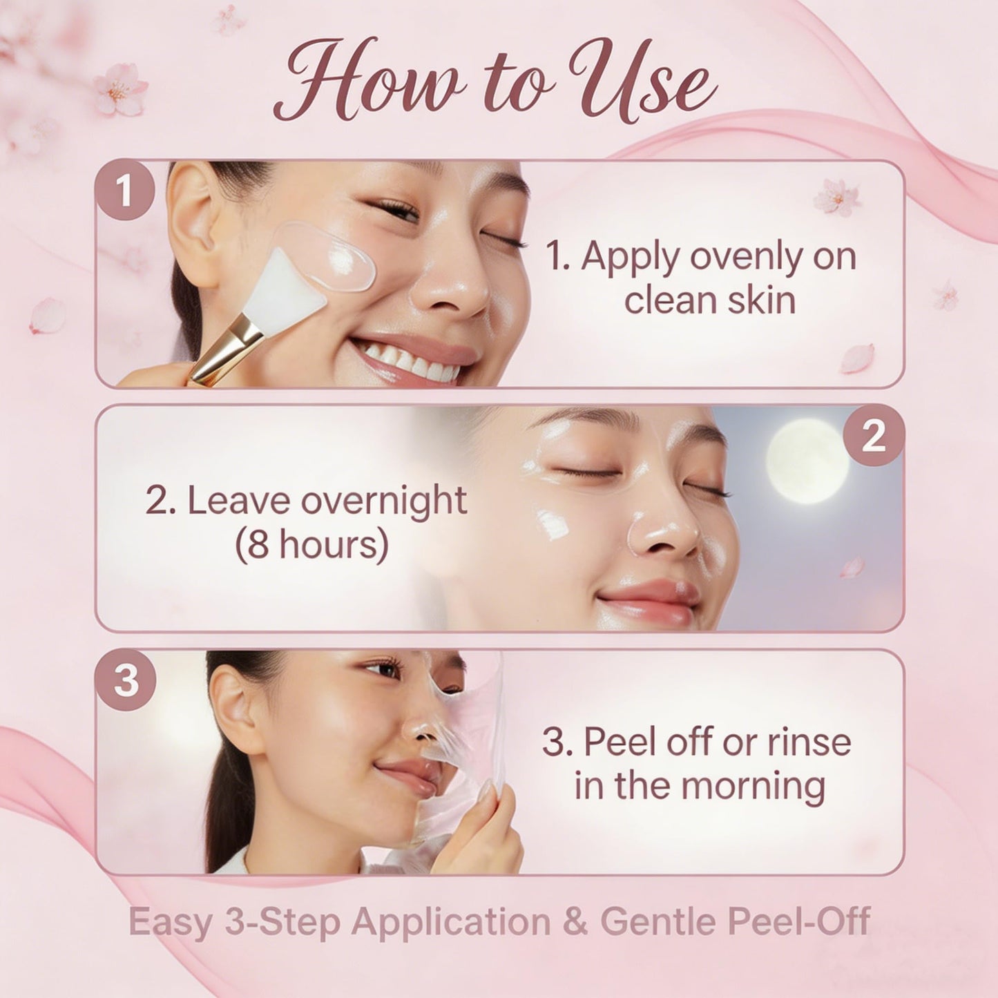 YURI Collagen Night Wrapping Mask, Peel Off Face Mask for Hydration Care