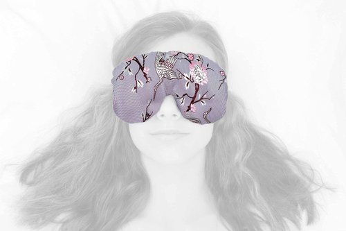 Candi Andi Handmade Opulence Yoga Eye Mask Pillow - Weighted Flaxseed Fill, Unscented, Satin & Velvet, Adjustable Strap - Ideal for Meditation & Restful Sleep -On a Wing - TEMF-OW