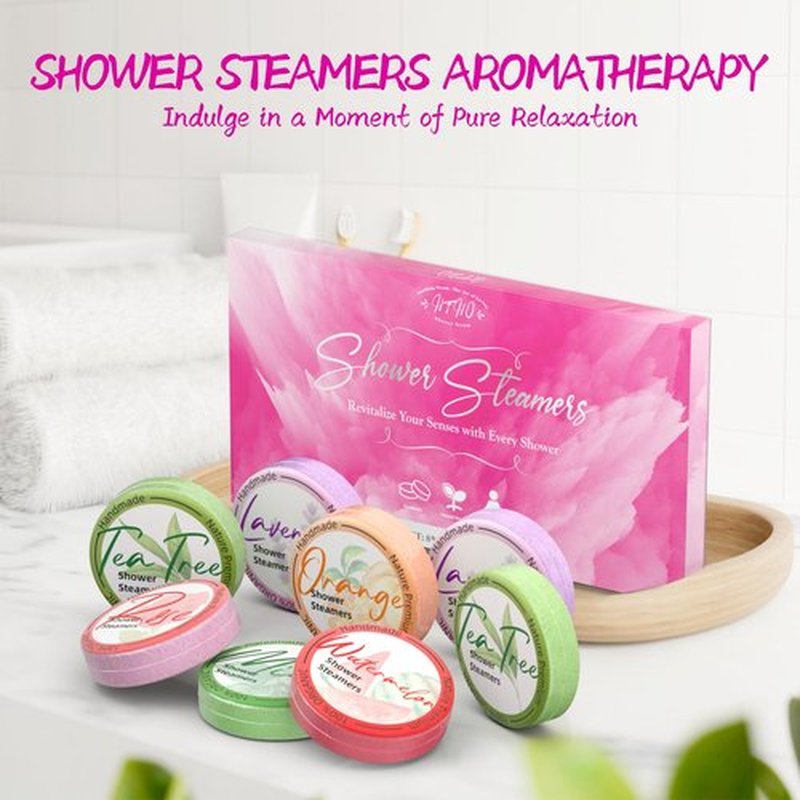 Shower Steamers Aromatherapy 8 Pack - Gifts for Women, Shower Bombs with Essential Oils, Self Care and Stress Relief Stocking Stuffers, Relaxation Birthday Gifts for Women and Men. Pastel Flow Style