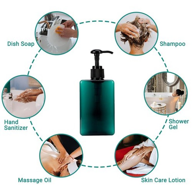 Suream 9.5oz Refillable Pump Press Bottles, Plastic Shampoo and Conditioner Dispenser, 280ml Reuable Cosmetic Empty Bottle, Bathroom Countertop Shower Dispensers for Body Wash, Hand Sanitizer, 3Pack