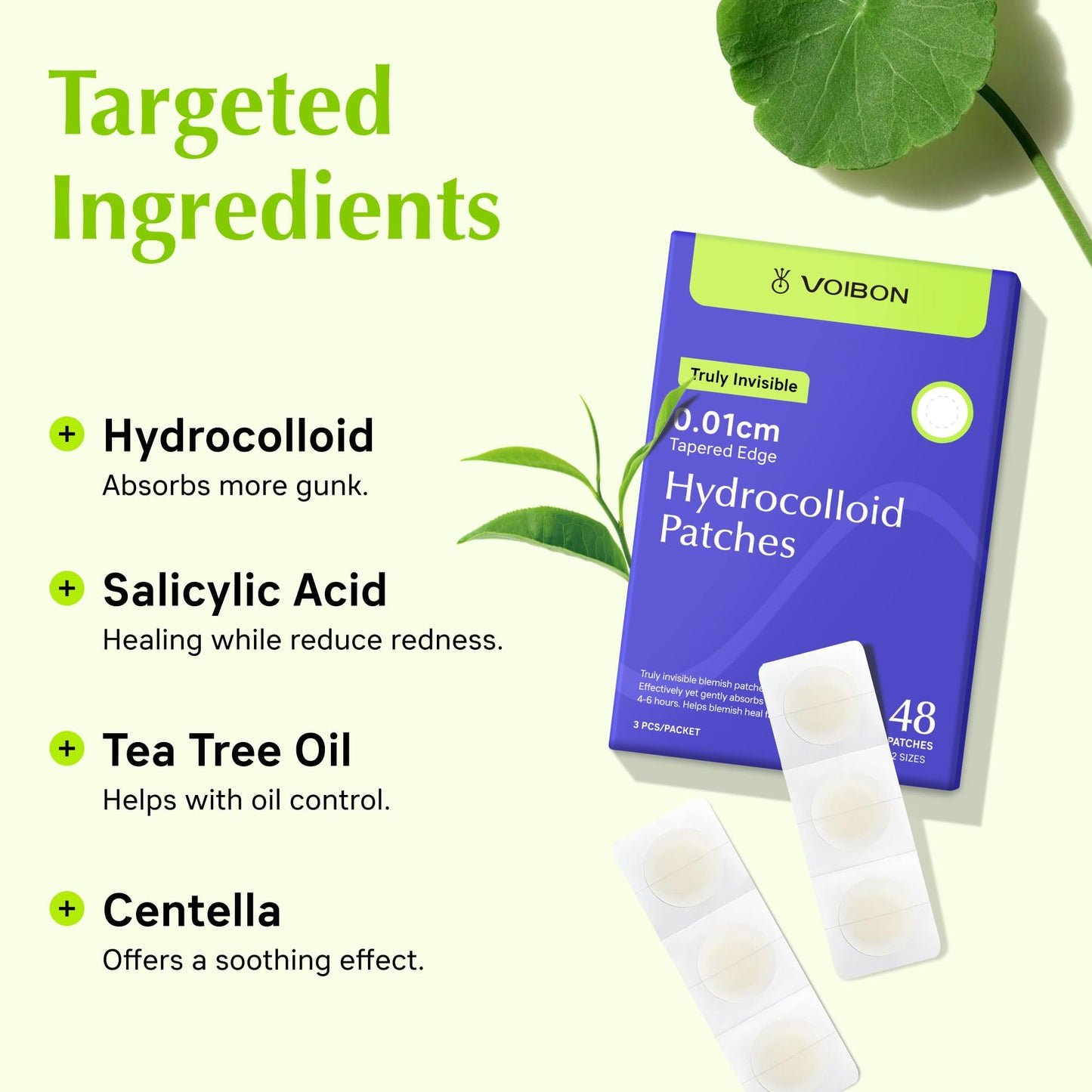 Voibon Pimple Patches For Face, Invisible Hydrocolloid Acne Patches Acne Treatment,Covering Zits & Blemishes in Skin and Face, Zit Patches with Salicylic Acid,