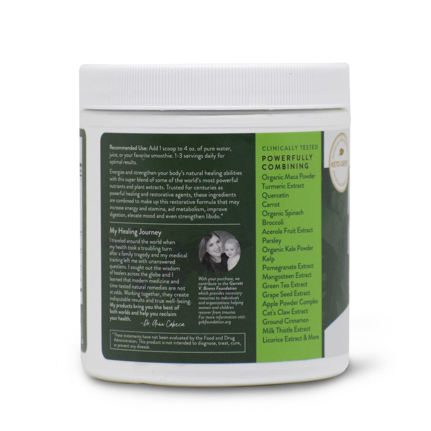 VIDAPURA Mighty Maca Plus by Dr. Anna Cabeca – Organic Superfood Greens Powder for Daily Energy & Vitality, Vegan & Alkaline, 60 Servings