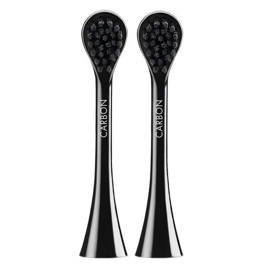 Curaprox Hydrosonic Replacement Brush Heads Duo – Black & White for Plaque Removal & Whitening, 2-Pack