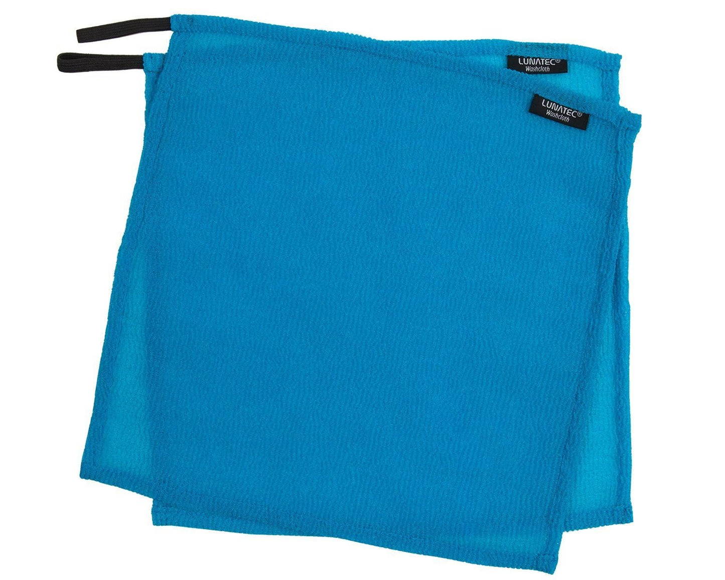 Lunatec® Self-Cleaning Washcloth. A Camping & Travel Essential. Quick Drying, Light Exfoliator, Odor-Free & Lathers Great. (Blue 2pack)