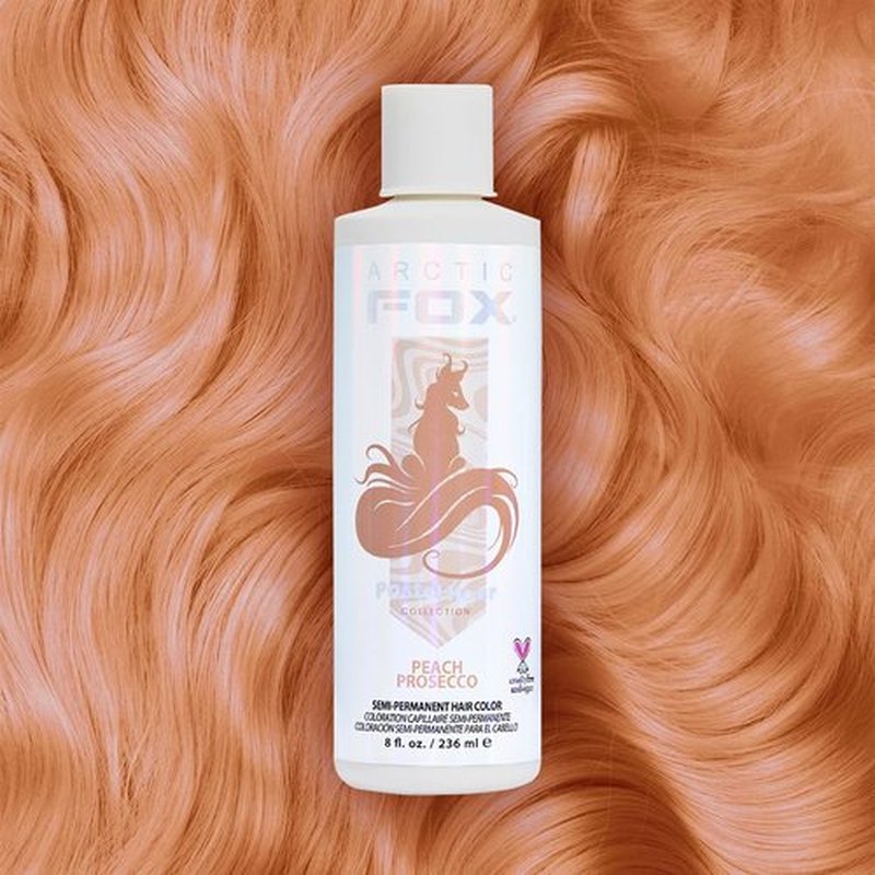 ARCTIC FOX Vegan and Cruelty-Free Semi-Permanent Hair Color Dye (8 Fl Oz, PEACH PROSECCO)