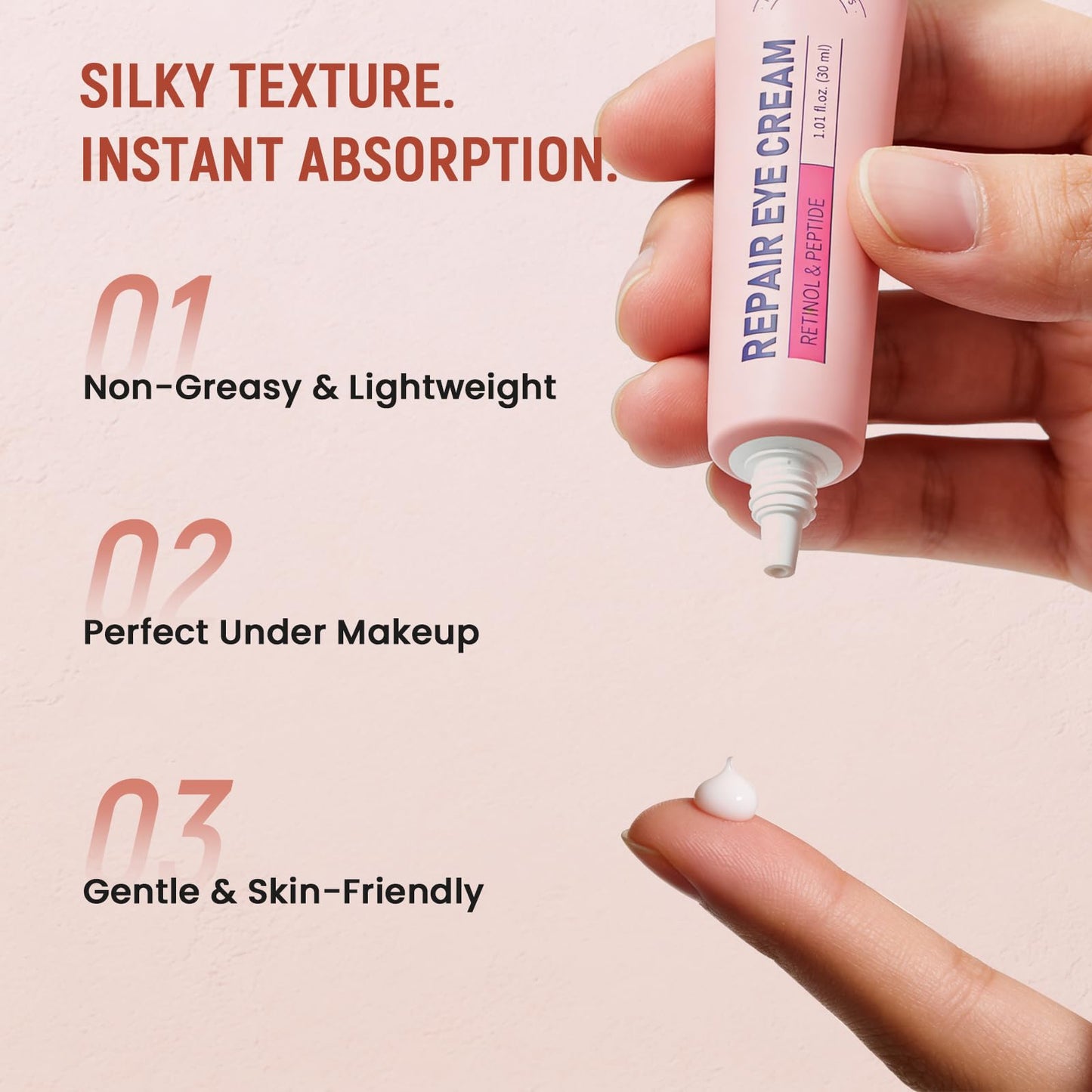 Retinol Eye Cream for Dark Circles and Puffiness - Advanced Peptide Eye Cream with Ginseng Ferment & Acetyl Hexapeptide-8 - Anti Aging Under Eye Cream for Wrinkles, Fine Lines & Crow's Feet - 0.68oz
