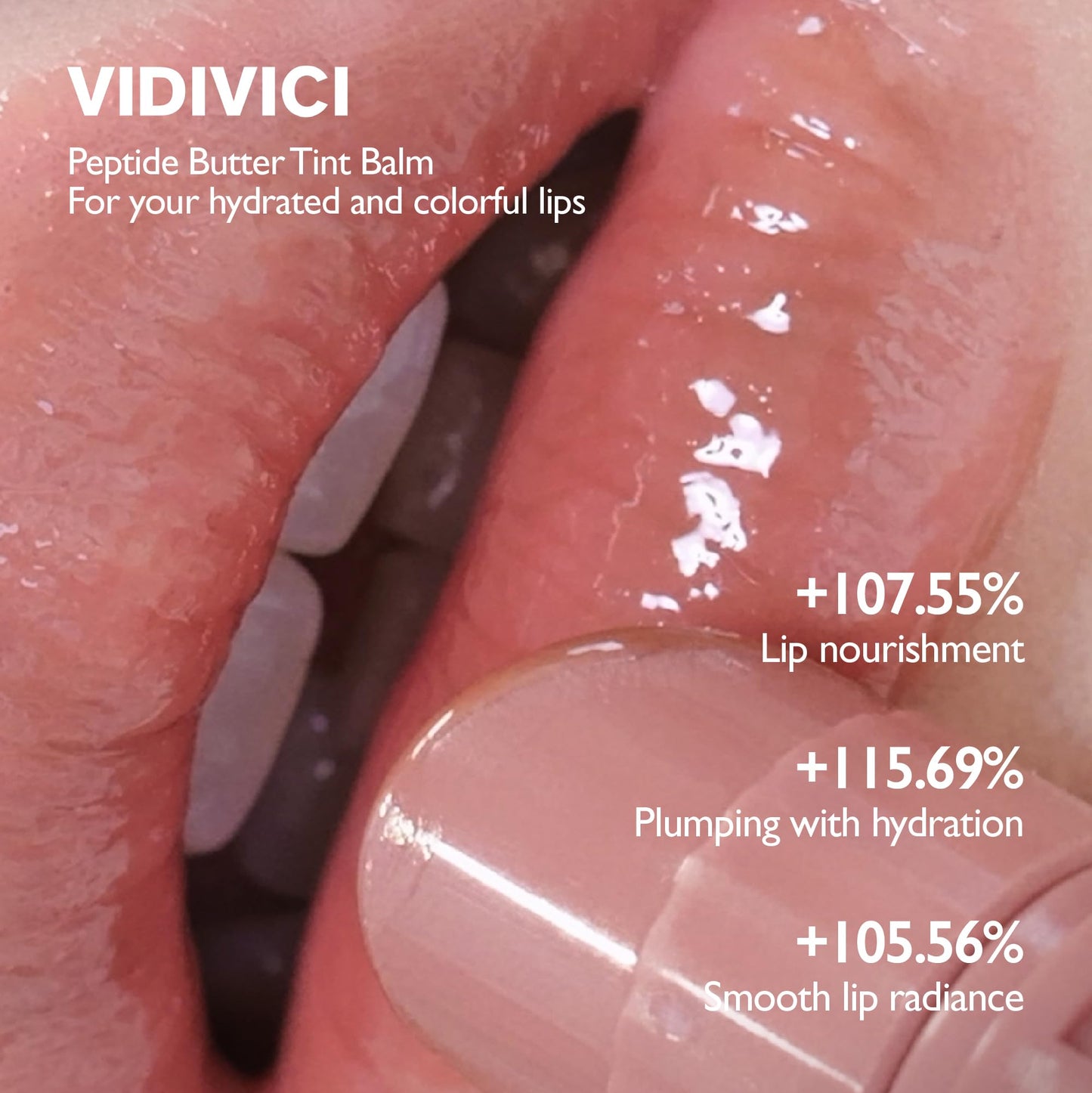VIDIVICI Peptide Butter Tint Balm | 10 Color Variants, Korean Moisturizing Lip Tint with Melting Peptide Complex & Sheer Tinted Glow - 01 JUST VANILLA (12g, 0.42oz)