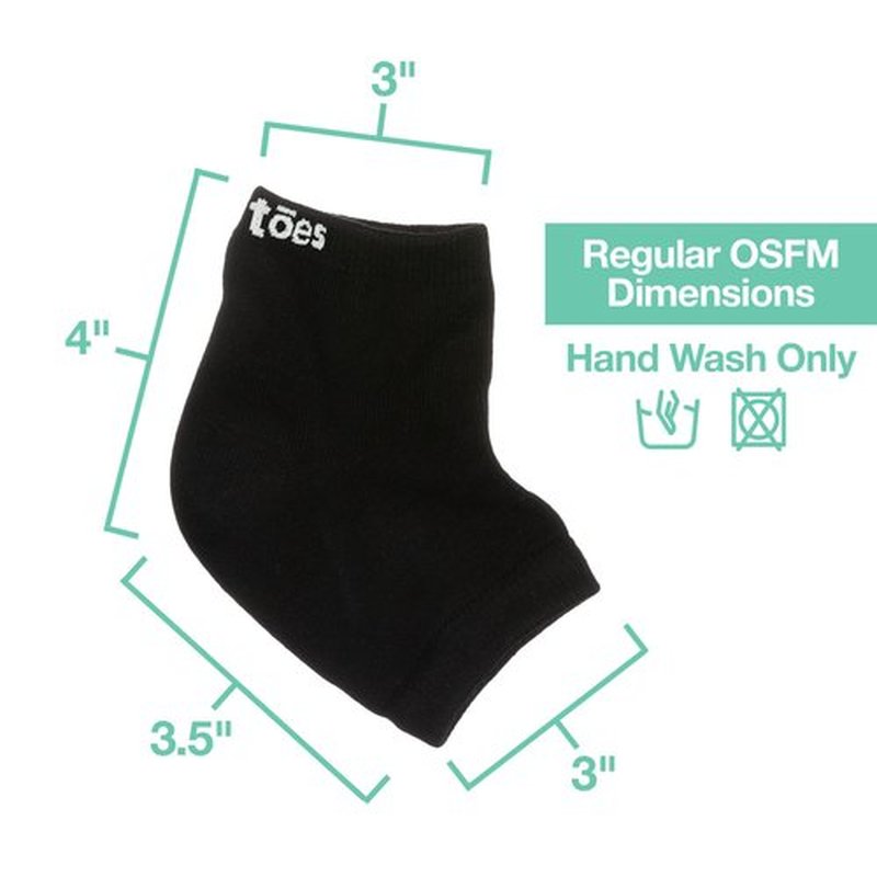 ZenToes Moisturizing Sleep Socks with Vitamin E, Olive Oil and Jojoba Seed Oil to Soften and Hydrate Dry Cracked Heels (Cotton Black, Regular)