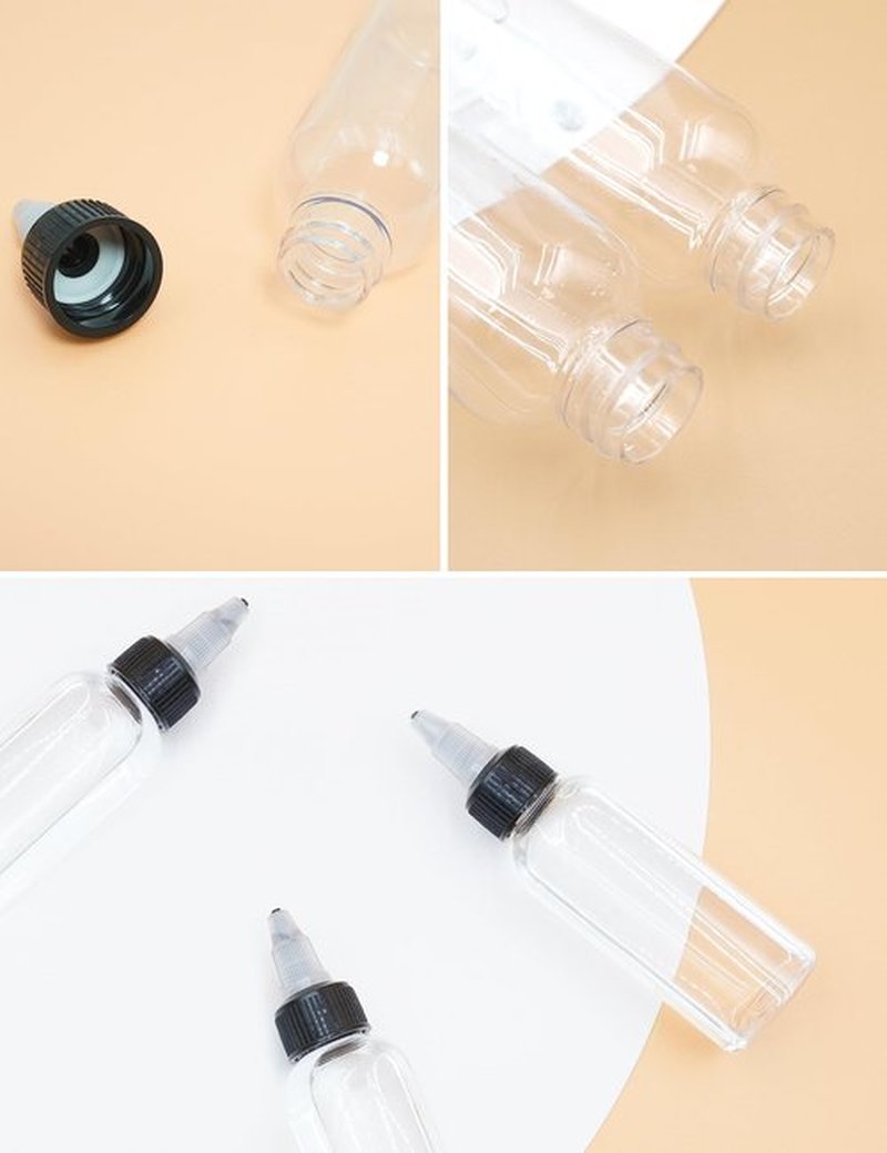 EOSAU 20 Pcs 2oz Plastic Squeeze Bottles with Twist Top Cap, 60ml Clear Dispensing Bottles, Empty Squirt Bottle for Liquids, Sauces, Arts, Crafts, Travel