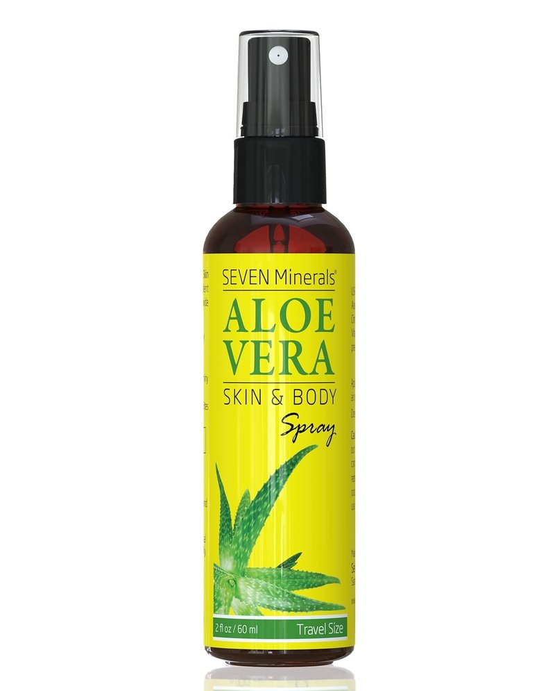 Aloe Vera Spray - Organic Travel Size 100% Pure Aloe From Freshly Cut Plants - Rapid Absorption, No Sticky Residue | 2 fl oz (Pack of 2)
