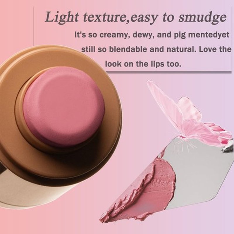 Pocket Blush Stick, 3-In-1 Natural Matte Blush Cream Blush Stick for Eyes, Cheeks & Lips, Blends Perfect for Skin Portable Multipurpose Long Lasting Waterproof and Sweatproof for Women (01)