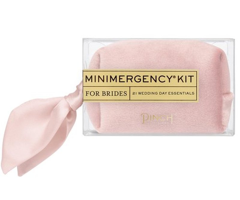 Pinch Provisions Minimergency Kit for Brides, Velvet Blush, Includes 21 Must-Have Emergency Essential Items for Your Big Wedding Day, Compact, Multi-Functional Zipper Pouch, Perfect Survival Kit Gift