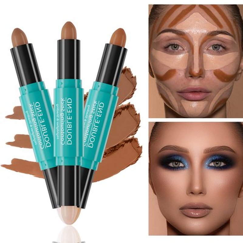 Vawolecy Dual-Ended Contour Stick, Face Shaping & Contouring Stick, Highlighter Makeup Pen for All Skin Tones