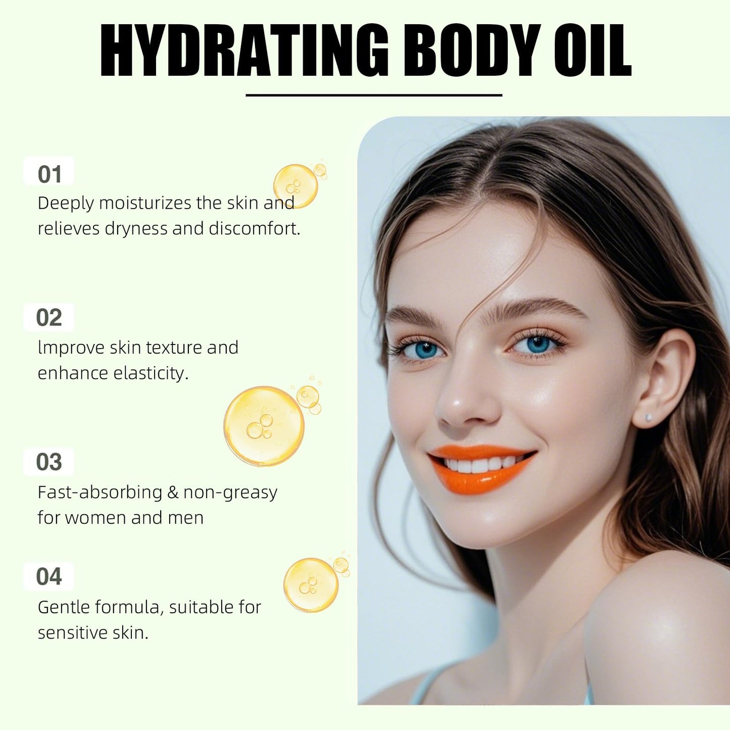 Wenrny Coconut Body Oil for Moisturizing & Hydrating, Fast-Absorbing & Non-Greasy Body Oil With Vitamin E, Skin Moisturizer for Women and men, Bath, Body and Shower, 8.79 fl oz (Rose, 8.79 fl.oz)