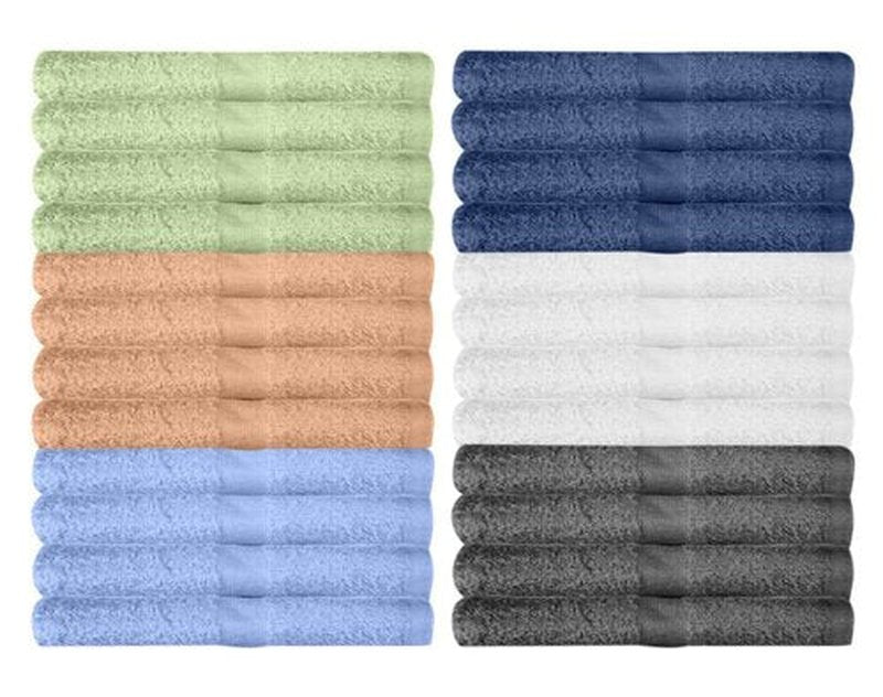 BEST TOWEL - Washcloths 24 Pack Multicolour Wash Cloths for Bathroom, Spa, and Gym Towel, Extra-Absorbent Flannel Face 100% Cotton(12x12)