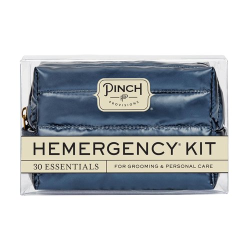 Pinch Provisions Hemergency Kit for Men, Includes 30 Style & Grooming Essentials, Gift & Accessory for Grooms, Best Man, Personal Care, Travel or Cars (Puffer Navy)