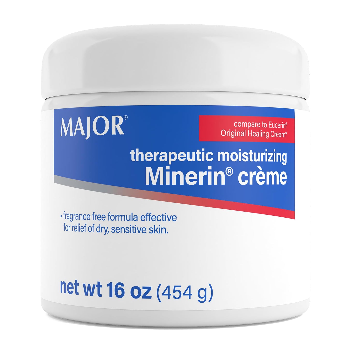 MAJOR Therapeutic Moisturizing Minerin Créme - Body Cream Moisturizer for Dry Skin - Fragrance-Free - 16 Oz.