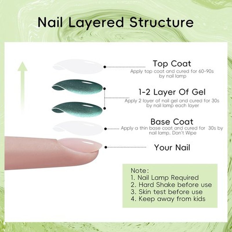 ADHERE Magnetic Gel Nail Polish 12ML - 6 Colors Cat Eye Gel Nail Polish Kit with Magnetic Stick High Glossy Shine Effect Nail Art Manicure Home DIY for Women Girl (With Magnet As Gift)