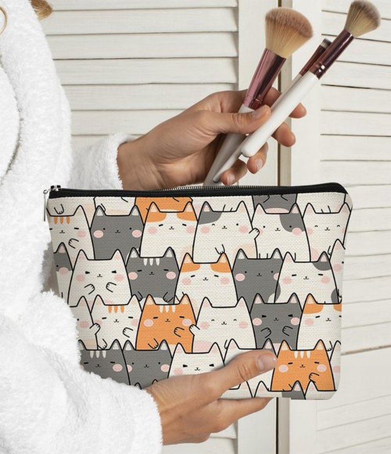BARPERY Cute Makeup Bag,Cat Makeup Bag,Cat Gifts Makeup Bags,Cosmetic,Bag,Cat Gifts for Women,Travel Makeup Bag,Small Makeup Bag,Makeup Bag Organizer,Cat Mom Mothers Day Gifts