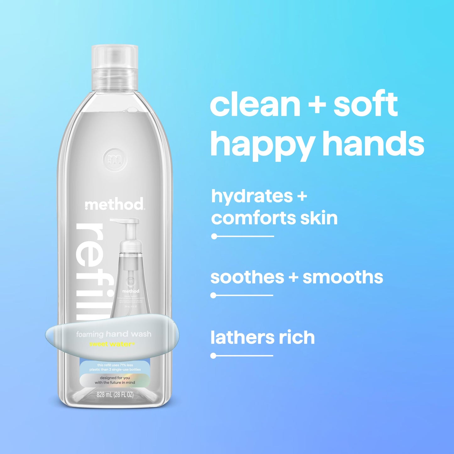 method Foaming Hand Wash Refill, Sweet Water, 28 fl oz