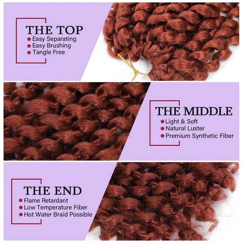 GetMaige Ginger Wand Curls Crochet Hair For Black Women 12inch Jamaican Bounce Pre-looped Curly Braiding Hair (12inch (pack of 4), #350)