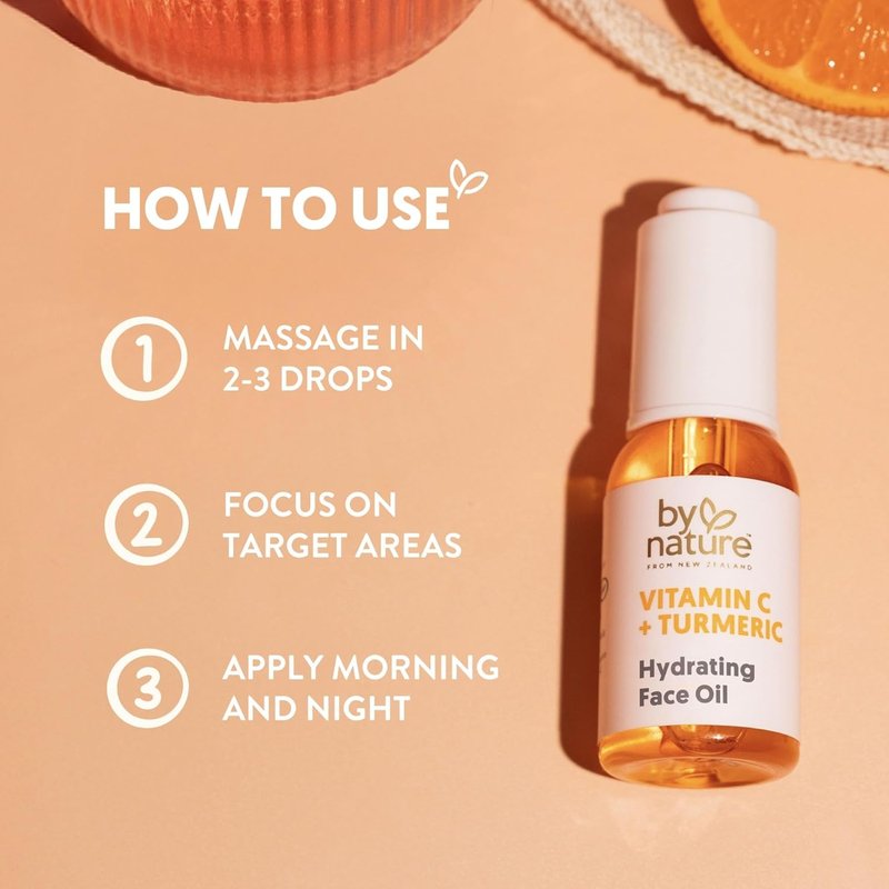 Hydrating Face Oil - Vitamin C, Turmeric & Plant Squalane for Radiant Skin | 1 Fl Oz