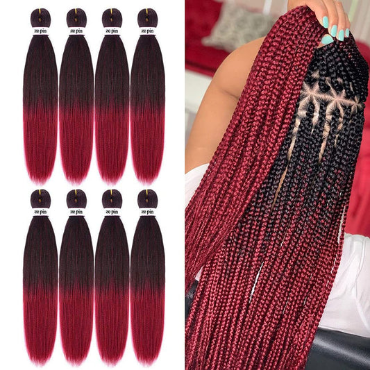 Pre Stretched Braiding Hair 26 Inch 8 Packs Professional Soft Yaki braiding Hair For Braids Hot Water Setting Synthetic Crochet Hair Extensions (26 Inch (Pack of 8), #1B/Bug)