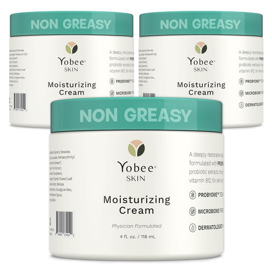 Moisturizing Cream for Dry, Sensitive Skin - Probiotic Extracts, Honey, Turmeric, Vitamin B12 | Fragrance-Free for Kids & Adults (3)