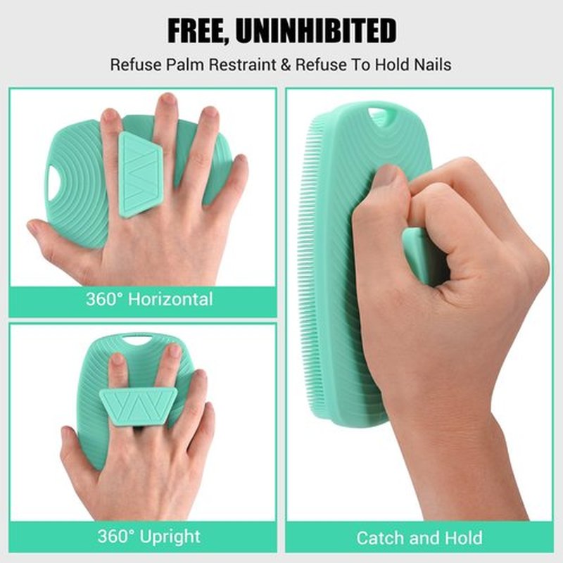 Zinc Infused - Silicone Body Scrubber,Exfoliating Body Scrubber for Sensitive Skin, Sustainable Shower Scrubber for Body, Body Scrubber for Shower and Body Care Routine - Green