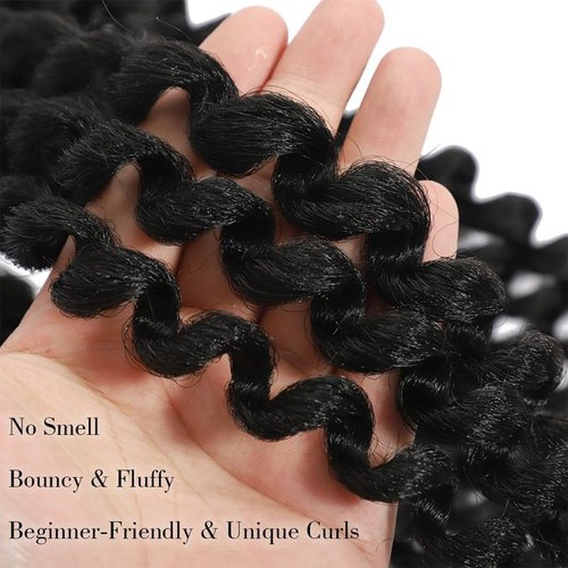 Jamaican Bounce Crochet Hair-12 Inch Wand Curl Ringlet Twist Extensions With Jamaican Bounce Crochet Braids Hair (3 PCS, 1B)