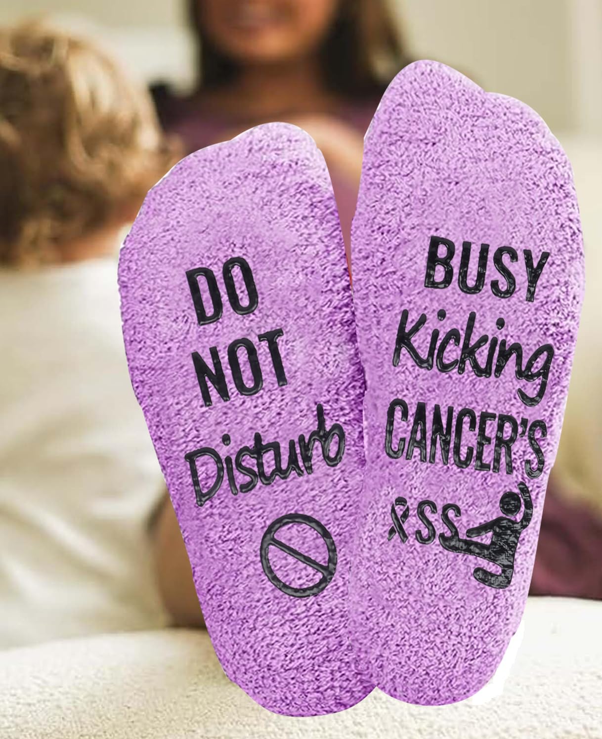 Breast Cancer Socks Gifts for Women - Chemo Survivor Comfort Care Gifts Cancer Awareness Accessories for Cancer Patients