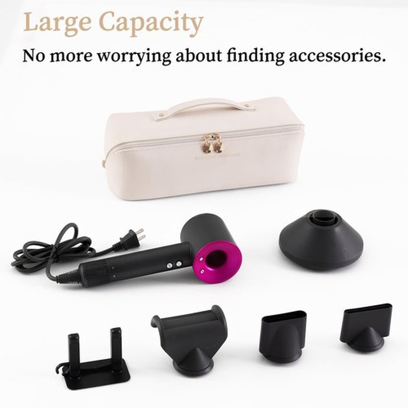 Linpr Travel Storage Bag for Dyson Airwrap Styler/shark flexstyle, Portable Handheld Travel Case, Double Compartments Organizer Bag with Large Opening, Waterproof Hair Dryer Carrying Case (White)
