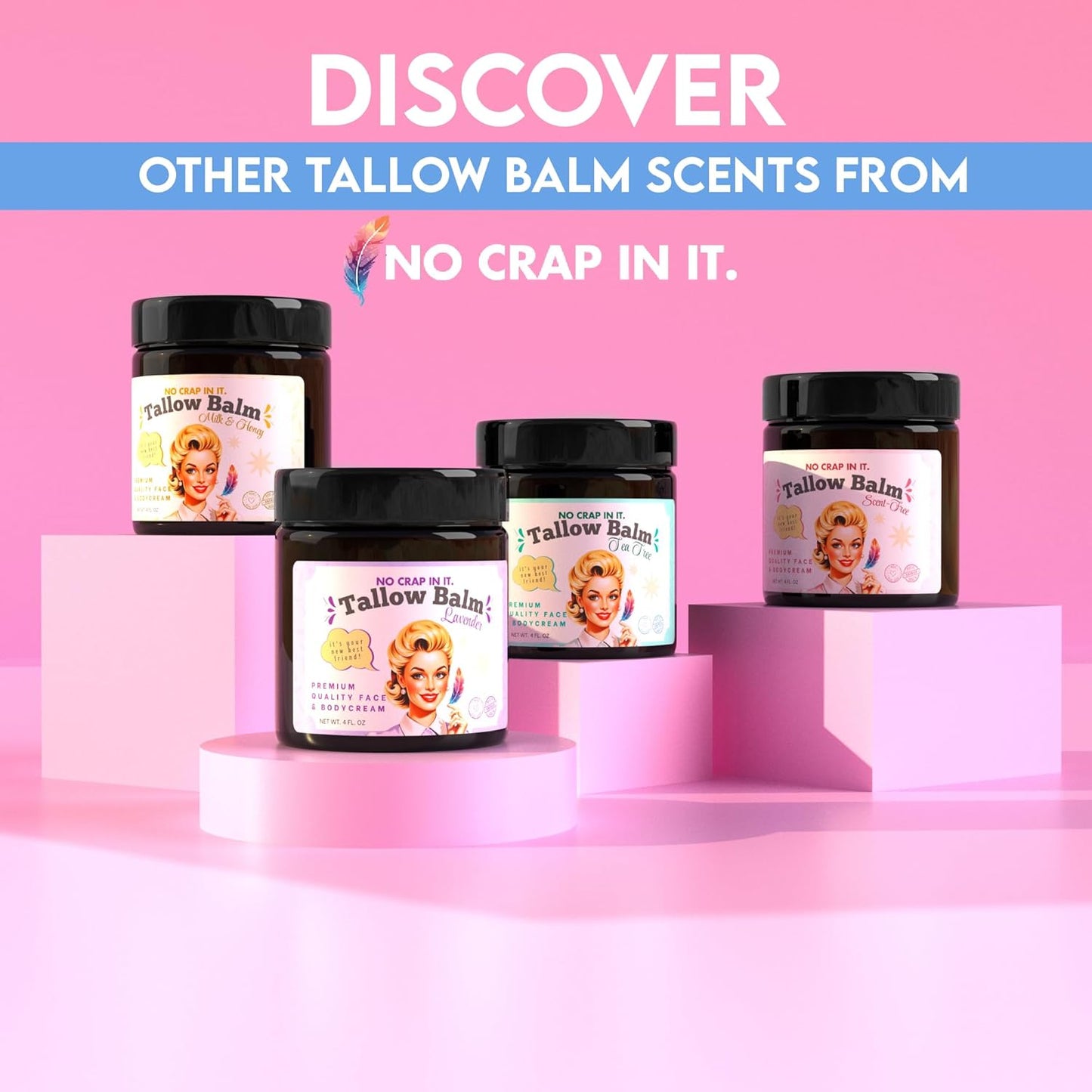 Tallow Balm for Deep Moisturization | Grass-Fed Tallow & Beeswax - 4 Oz Lavender Scent