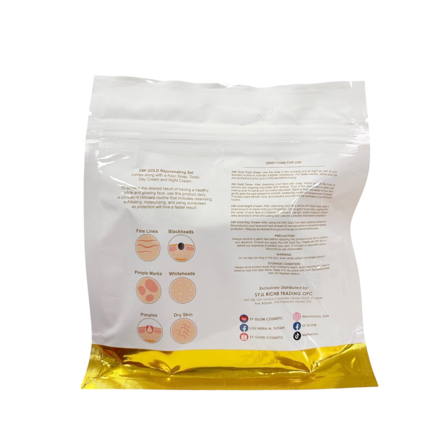 SY GLOW 24K Gold Rejuv Set with Resorcinol & Niacinamide – 4-Step Facial Kit