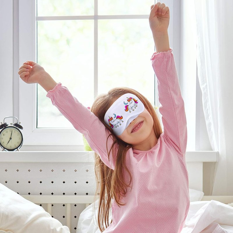 DIY White Eye Masks - 10 Pcs Soft Satin Sleep Blindfolds with 8 Fabric Markers for Parties | Perfect for SPA, Travel, and Weddings
