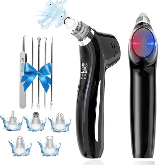 Blackhead Remover Vacuum,USB Interface Type Pore Cleaner with Hot&Cold Compress,Positive&Negative Ion Massage, Blackhead Extractor Pimple Sucker with 5 Adjustable Suction Levels for Men and Women