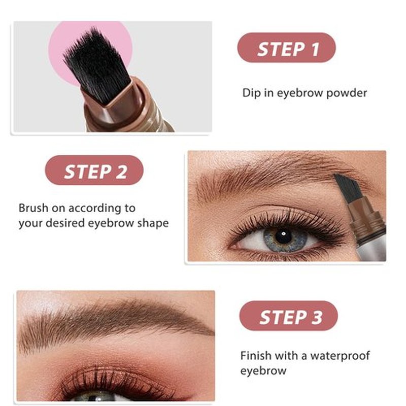 Liftique Brow Brush Angled Brush & Dip Eyebrow Gel, Liquid Eyebrow Brush, Long Lasting Quick Drying, Hair-like eyebrow pencil, Pressed Wild Eyebrow Pen (Taupe)