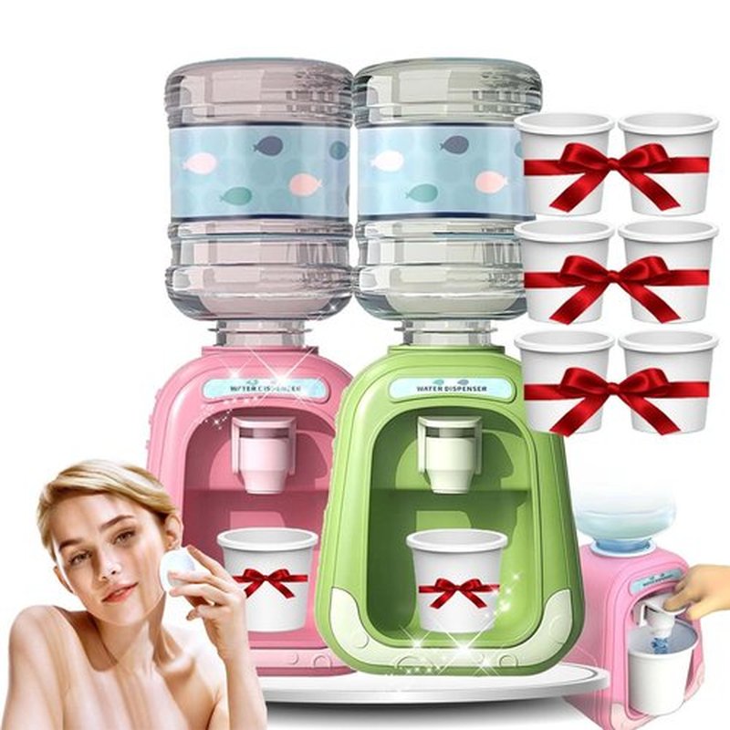 Bleumy Micellar Water Dispenser,Micellar Water Dispenser,Makeup Remover Dispenser,Mini Water Dispenser, Makeup Remover Liquid Skin Care Dispenser (Green+Pi)