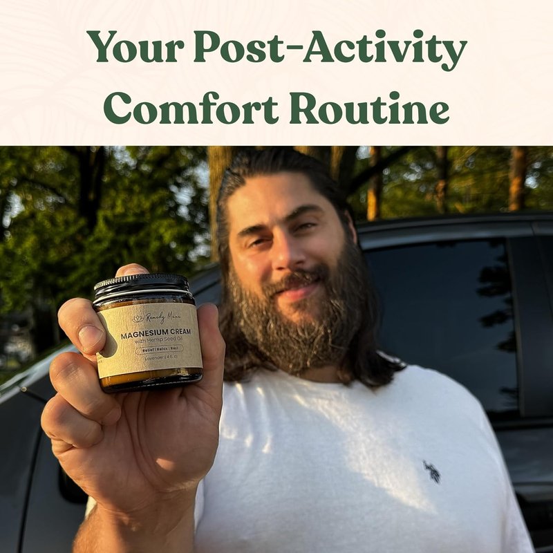 Magnesium Cream for Pain Relief | Infused with Hemp Seed Oil & Jojoba | Lavender Scent - 4oz Glass Jar