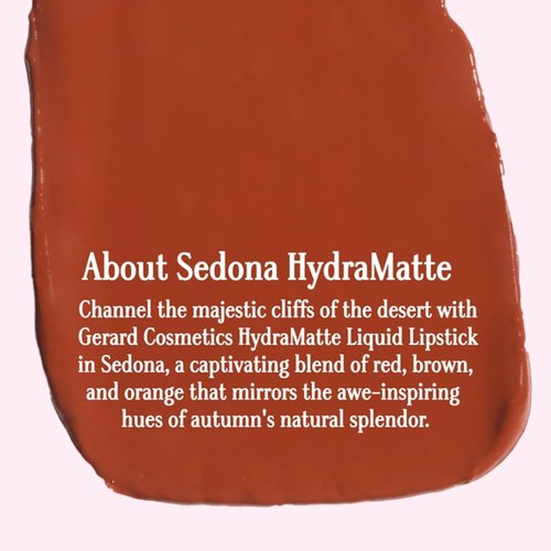 Gerard Cosmetics HydraMatte Liquid Lipstick Sedona | Warm Red Lipstick with Matte Finish | Long Lasting and Non-Drying | Super Pigmented Fully Opaque Lip Color