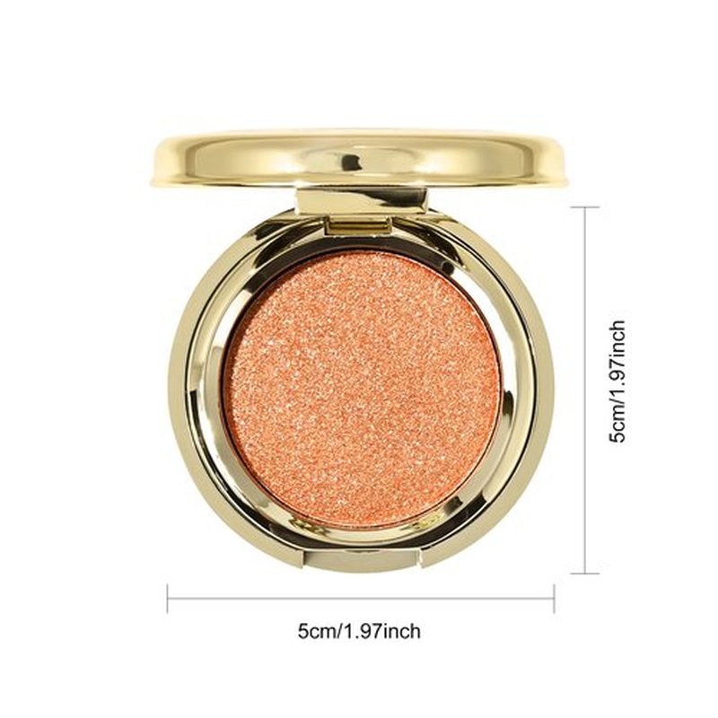 KYDA Single Orange Glitter Eyeshadow, Sparkling Warm Orange Eyeshadow, Bright Orange Shimmer Pressed Powder Eyeshadow, High Glow Eyeshadow Compact, Lightweight Blendable Pearl Eyeshadow, Shiny Pumpkin