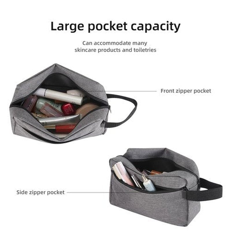 Icramsy Travel Toiletry bag Toiletry bag for women men Hanging toiletry bag Cosmetic bag Travel accessories for Women Men (Grey)
