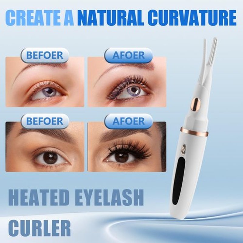 Heated Eyelash Curlers - 2 in 1 Clip- Type Heated lash Curler Best Seller Electric Eyelash Curler LED Display 3 Temp Settings for Makeup Tools USB Rechargeable Natural Curling 24H Long Lasting