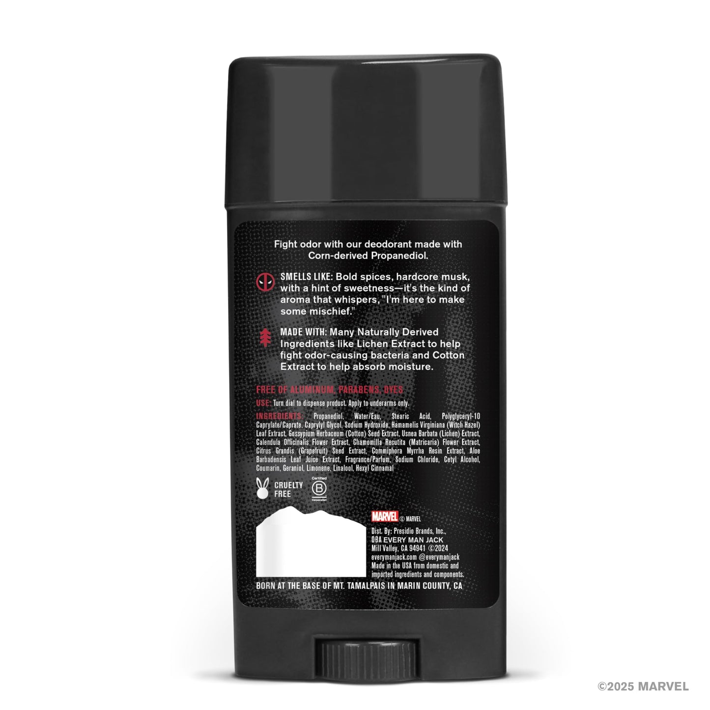 Every Man Jack Spider-Man Aluminum Free Deodorant Men, Fresh Air Scent, 2pk