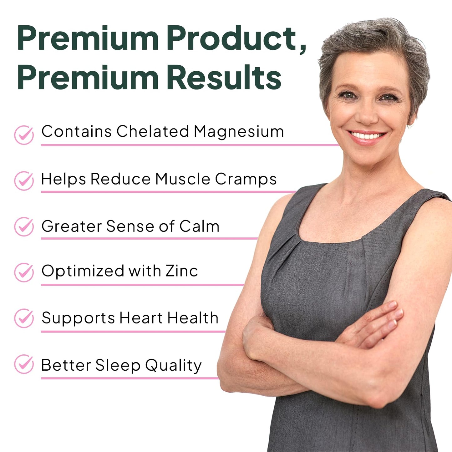 Organics Ocean Pure Magnesium Glycinate with Zinc - Maximum Strength Chelated Magnesium Supplement for Women and Men for Muscle Cramps and Sleep Support - 90 Capsule