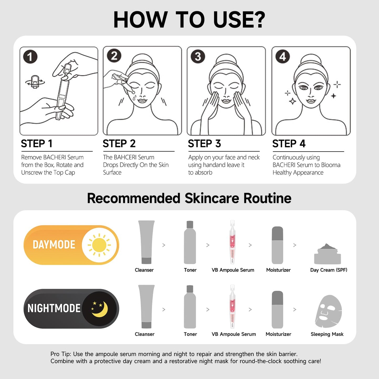 Vitamin B12 Serum for Face - Vitamin B Complex Ampoule with Glutathione, Hyaluronic Acid, Glycine&Arginine, Antioxidant Brightening Hydrating Face Serum for Dry, Sensitive Skin, 1.5ml x 30