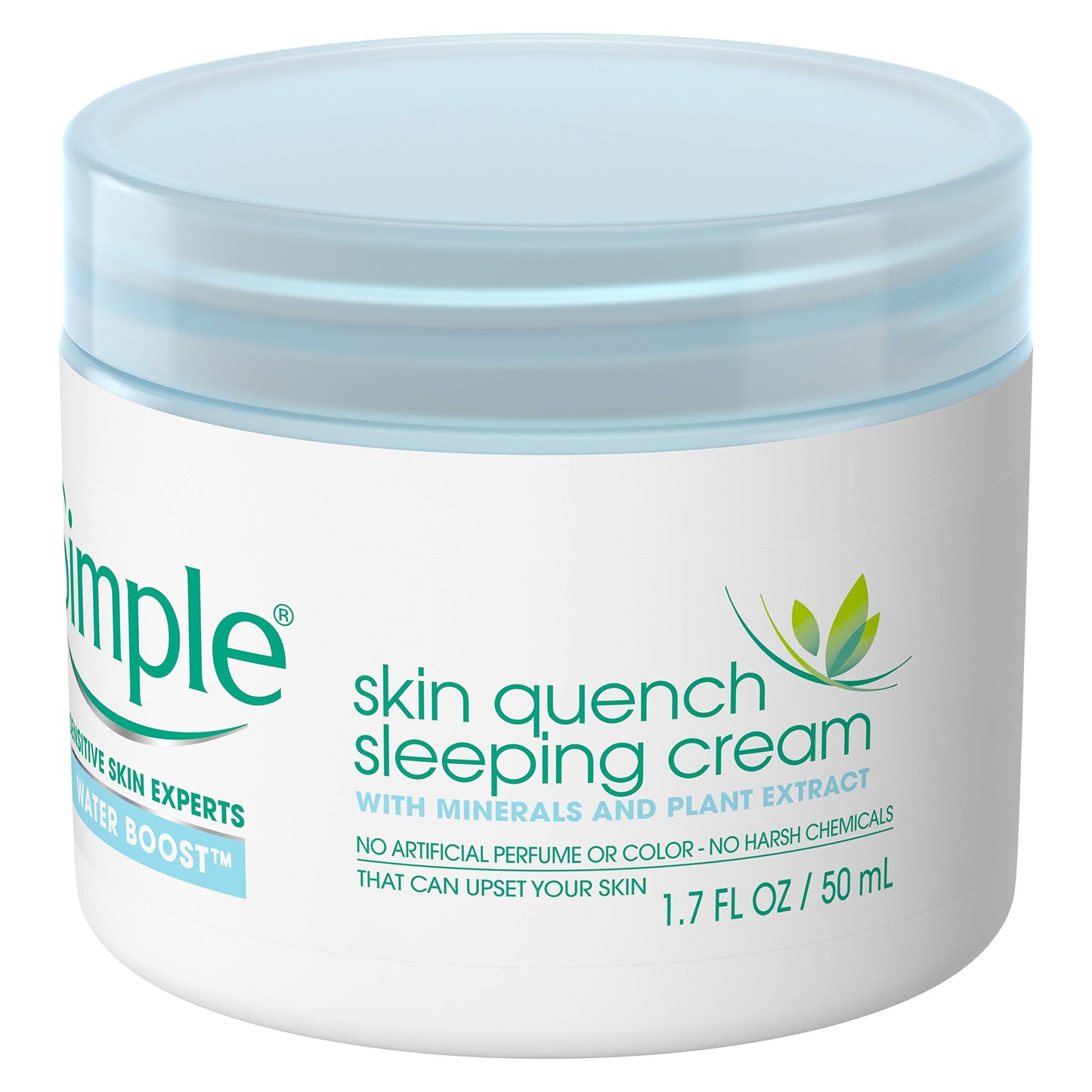 Simple Water Boost Skin Quench, Sleeping Cream, 1.7 Fl Oz (Pack of 1)
