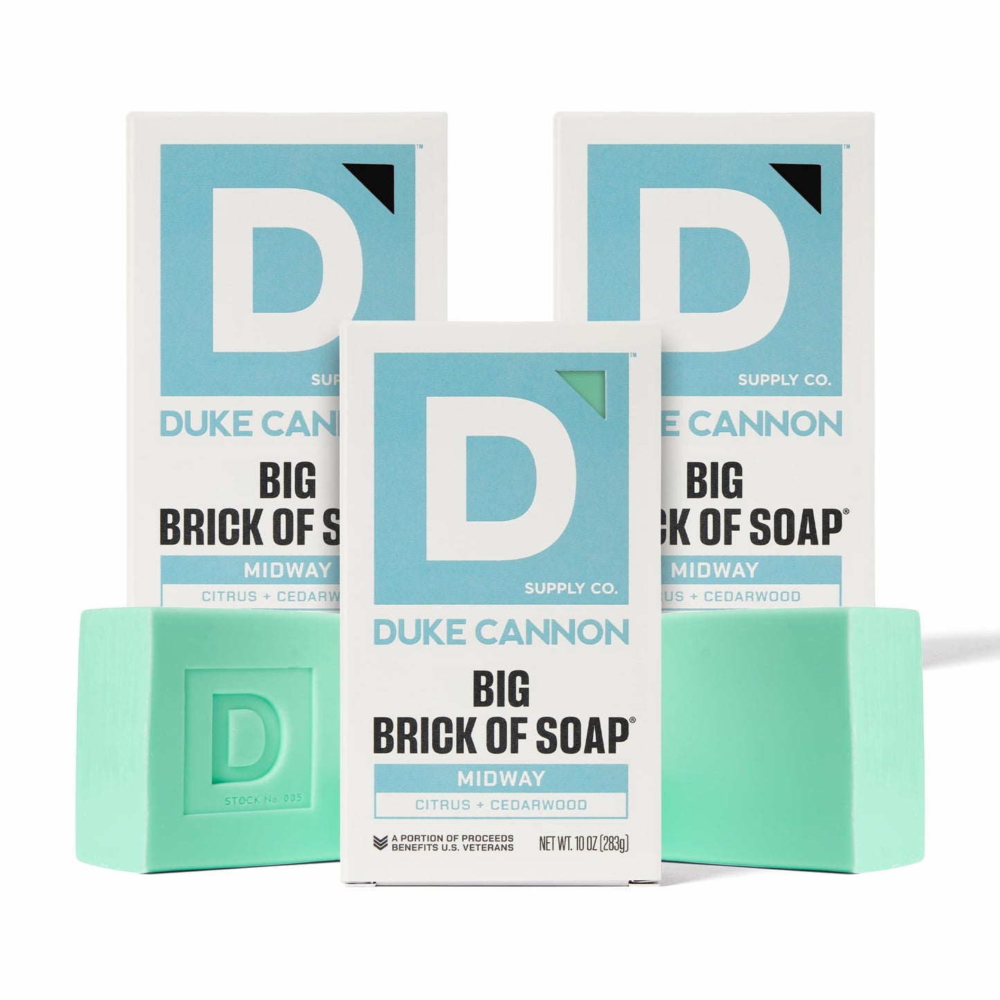 Duke Cannon Supply Co. Extra Large Bar Soap Bundle - Men's Natural Bar Soap with Masculine Scents - All Skin Types - Big Brick of Soap - 3 Pack - Midway,10 oz (3 Pack)